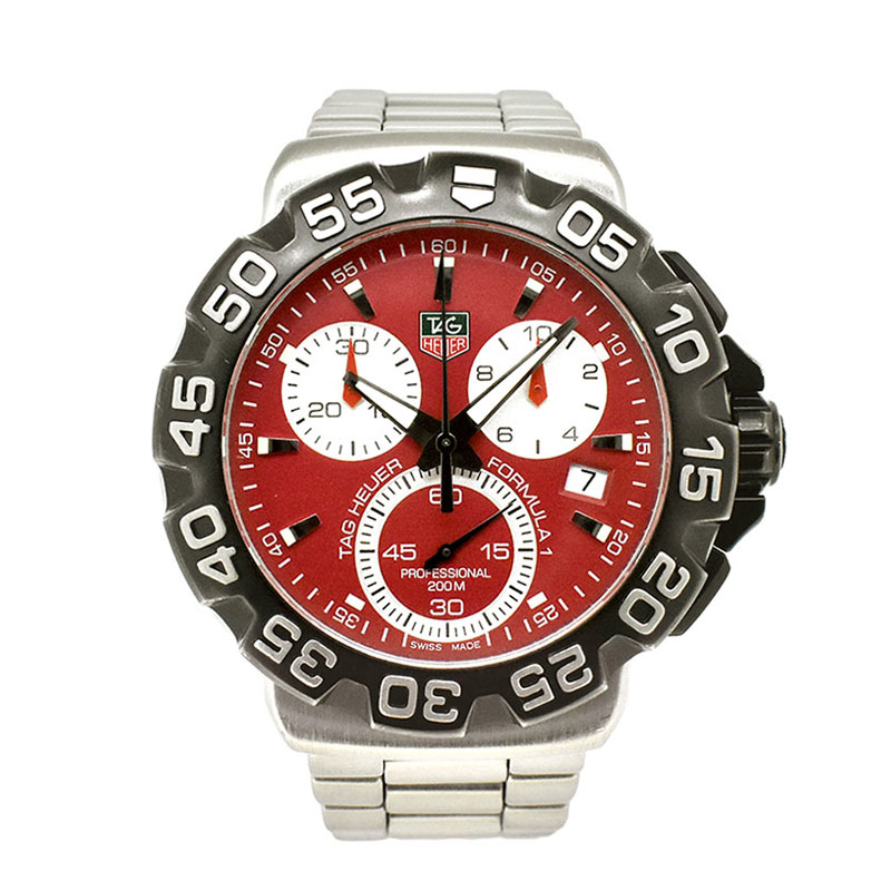 タグホイヤー　TAG HEUER　フォーミュラ1 クロノグラフ　CAH1112.BA0850　クォーツ　レッド　41mm　USED　中古
