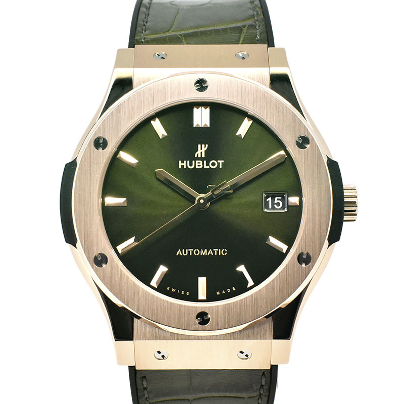 ウブロ　HUBLOT　クラシックフュージョン キングゴールド　511.OX.8980.LR　45mm　グリーン　USED　中古