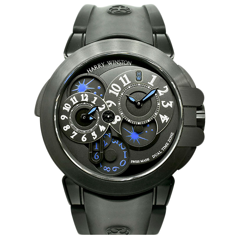 ハリーウィンストン　HARRY WINSTON　オーシャン デュアルタイム ブラックエディション　OCEATZ44ZZ007　44mm　USED　中古