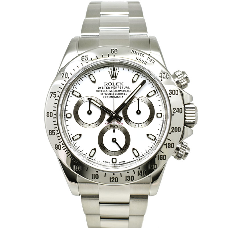 ロレックス　ROLEX　デイトナ　Ref.116520　SS　ホワイト　ランダム番　鏡面バックル　USED　中古