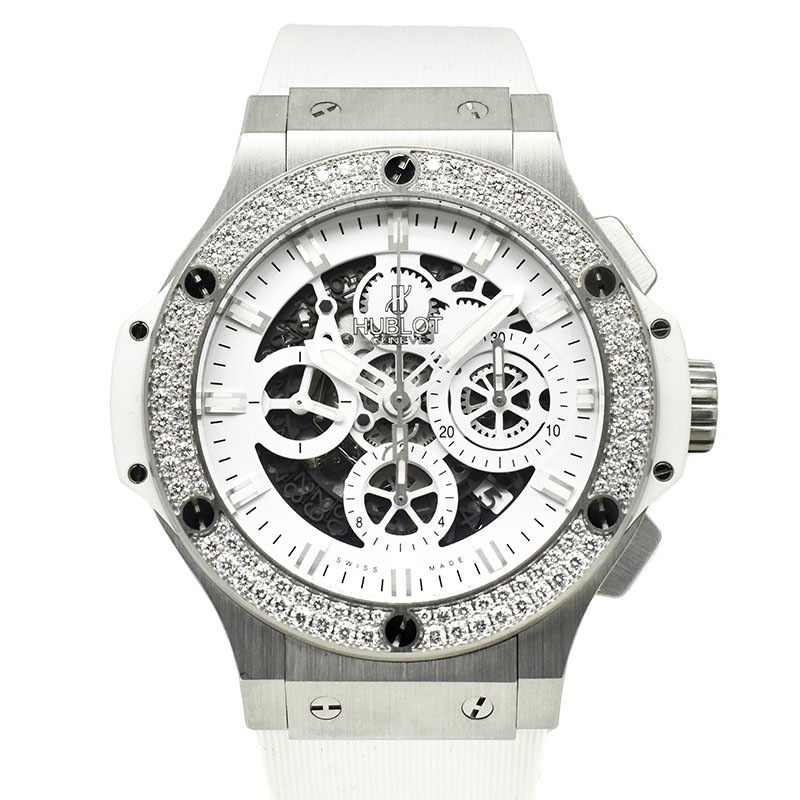 ウブロ　HUBLOT　アエロバン オールホワイト ダイヤモンド　311.SE.2010.RW.1104.JSM12　日本限定　44mm　USED　中古