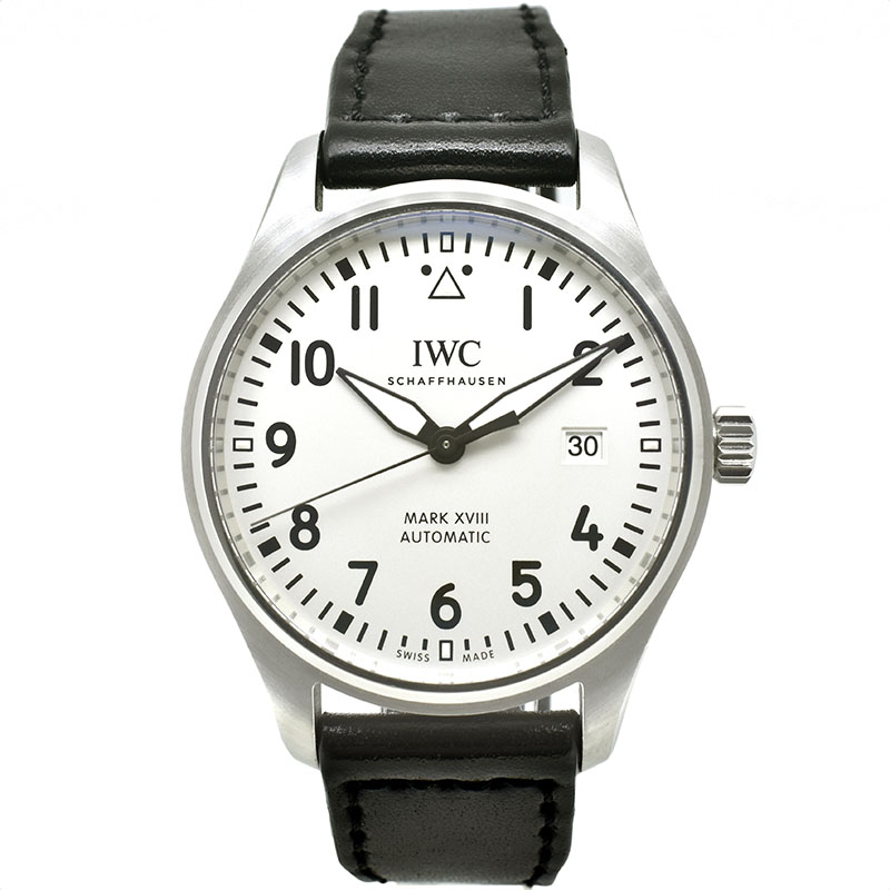 IWC　パイロットウォッチ　マーク18　IW327002　40mm　シルバー　革　USED　中古