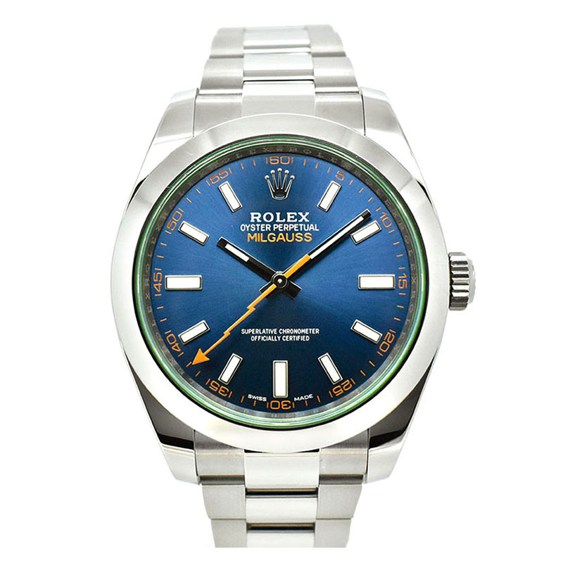 ロレックス　ROLEX　ミルガウス　116400GV　Zブルー　グリーンガラス　40mm　USED　中古