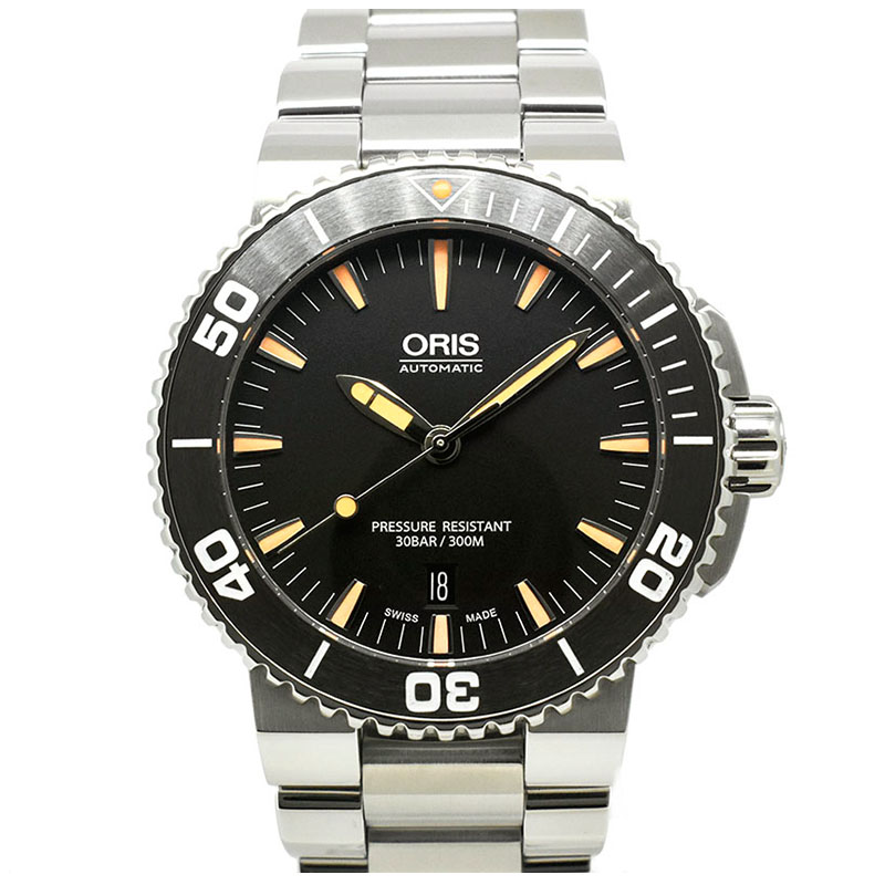 オリス　ORIS　アクイス デイト　733 7653 4159M　ブラック　43mm　USED　中古