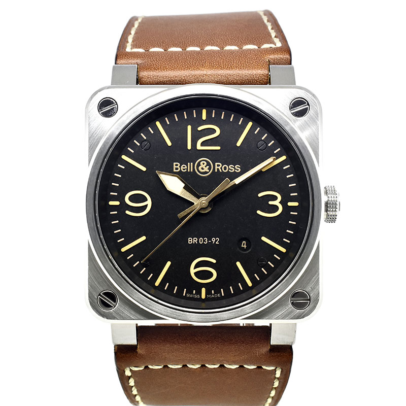 ベル＆ロス　BELL＆ROSS　BR03-92 ゴールデンヘリテージ　BR0392-ST-G-HE/SCA/2　ブラック　42mm　USED　中古