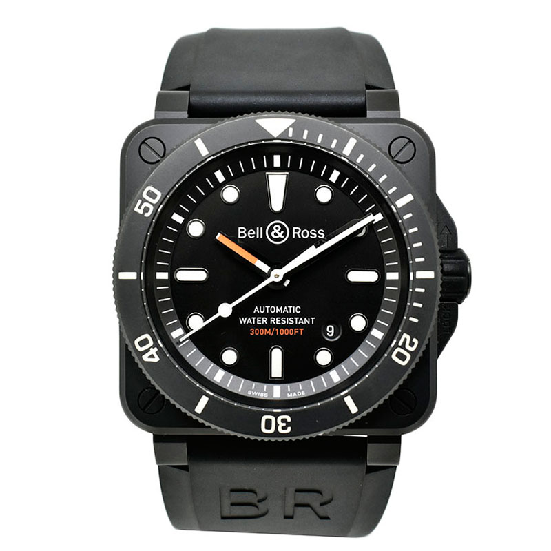 ベル＆ロス　BELL＆ROSS　BR0392-D-BL-CE/SRB　BR03-92 ダイバー ブラックマット　42mm　セラミック　USED　中古