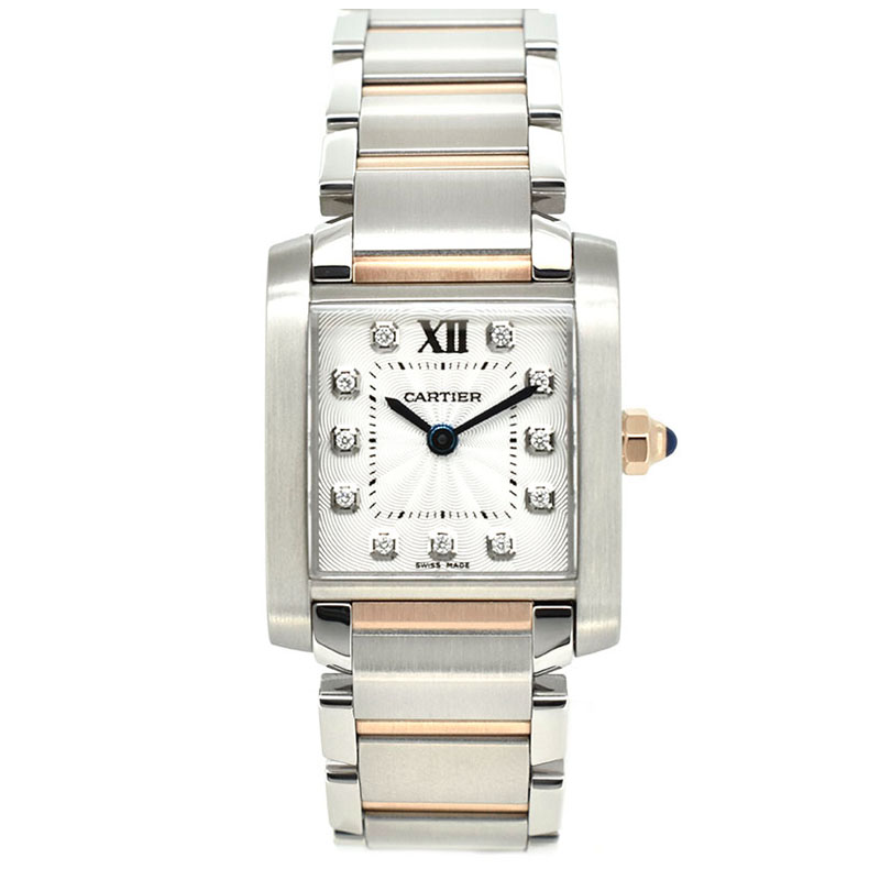 カルティエ　CARTIER　タンクフランセーズ SM　WE110004　25×20mm　11Pダイヤ　USED　中古