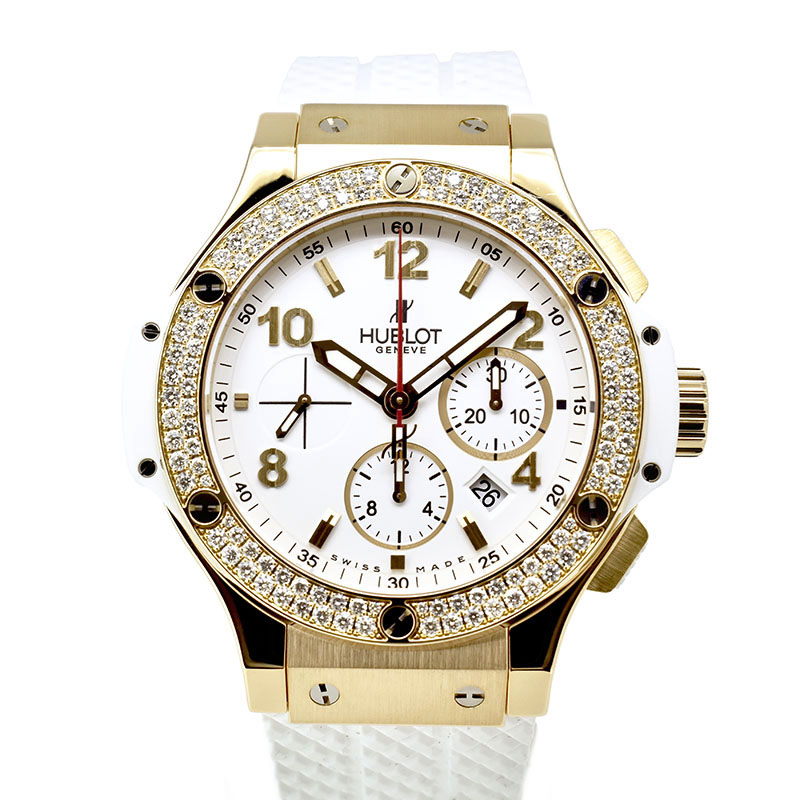 ウブロ　HUBLOT　ビッグバン ポルトチェルボ ベゼルダイヤ　301.PE.230.RW.114　44mm　18KRG　ホワイト　USED　中古