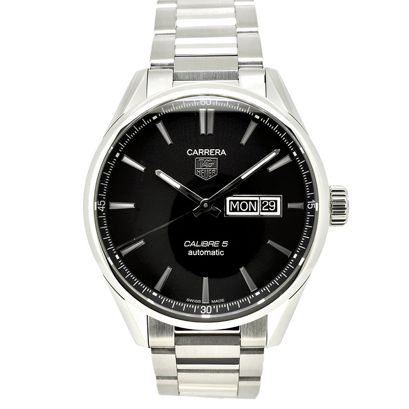 タグホイヤー　TAG HEUER　カレラ デイデイト キャリバー5　WAR201A.BA0723　SS　ブラック　41mm　USED　中古