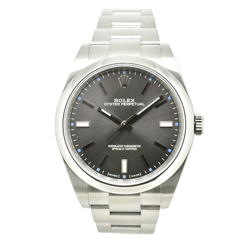 ロレックス　ROLEX　オイスターパーペチュアル 39　Ref.114300　ダークロジウム　SS　メンズ　39mm　USED　中古