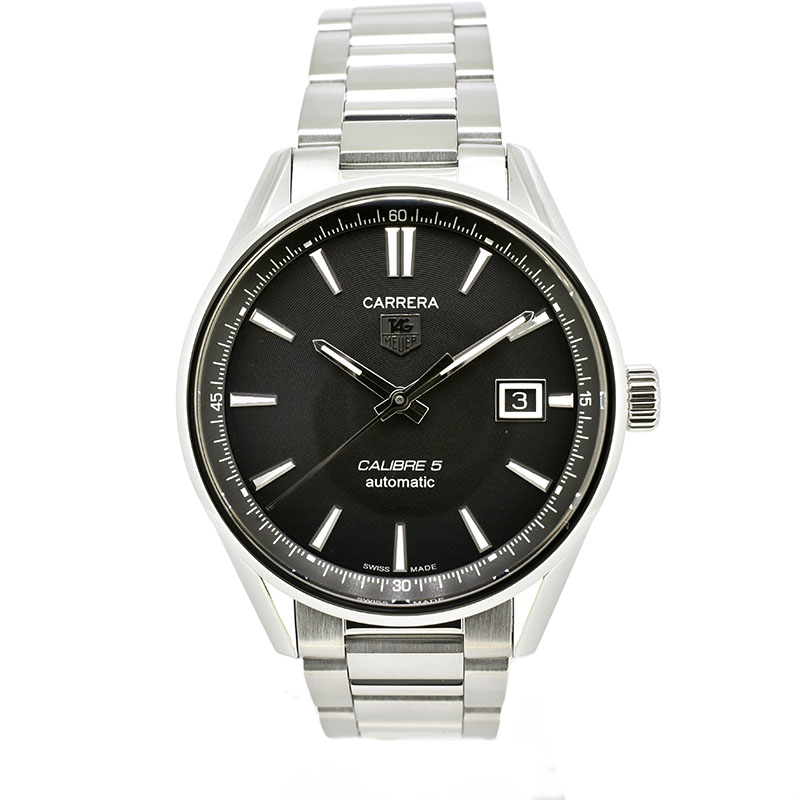 タグホイヤー　TAG HEUER　カレラ キャリバー5　WAR211A.BA0782　SS　ブラック　39mm　USED　中古