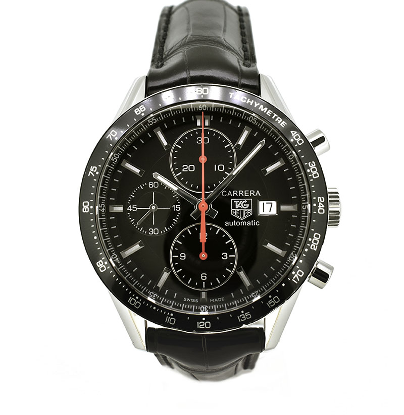 タグホイヤー　TAG HEUER　カレラ レーシング クロノグラフ　CV2014　SS　ブラック　41mm　USED　中古