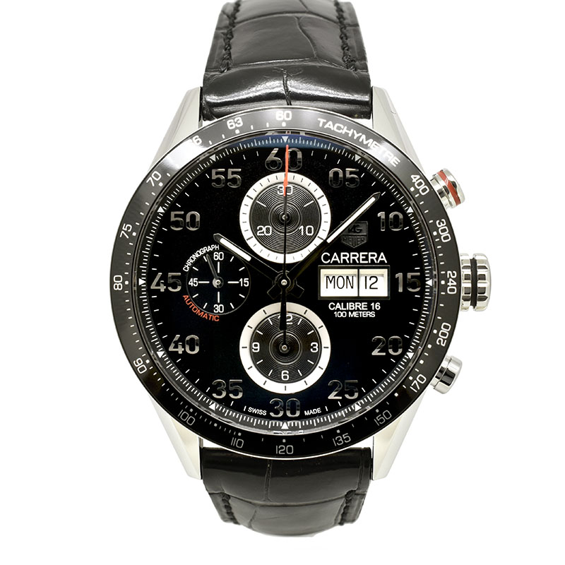 タグホイヤー　TAG HEUER　カレラ タキメトリック クロノデイデイト　CV2A10.FC6235　ブラック　43mm　USED　中古