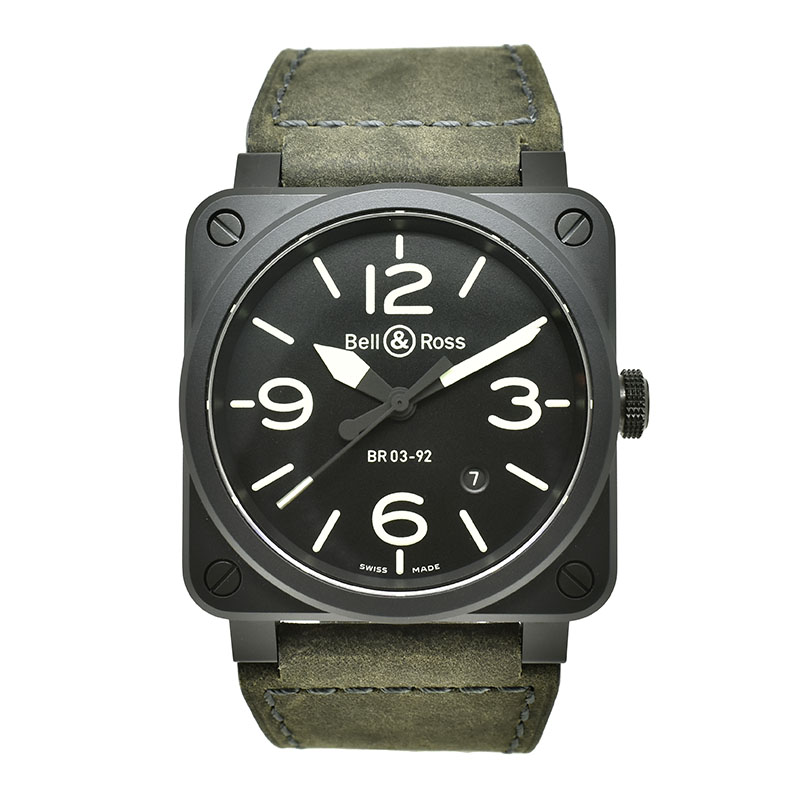 ベル＆ロス　BELL＆ROSS　BR03-92 ナイトラム　BR0392-BL3-CE/SCA　セラミック　42mm　USED　中古
