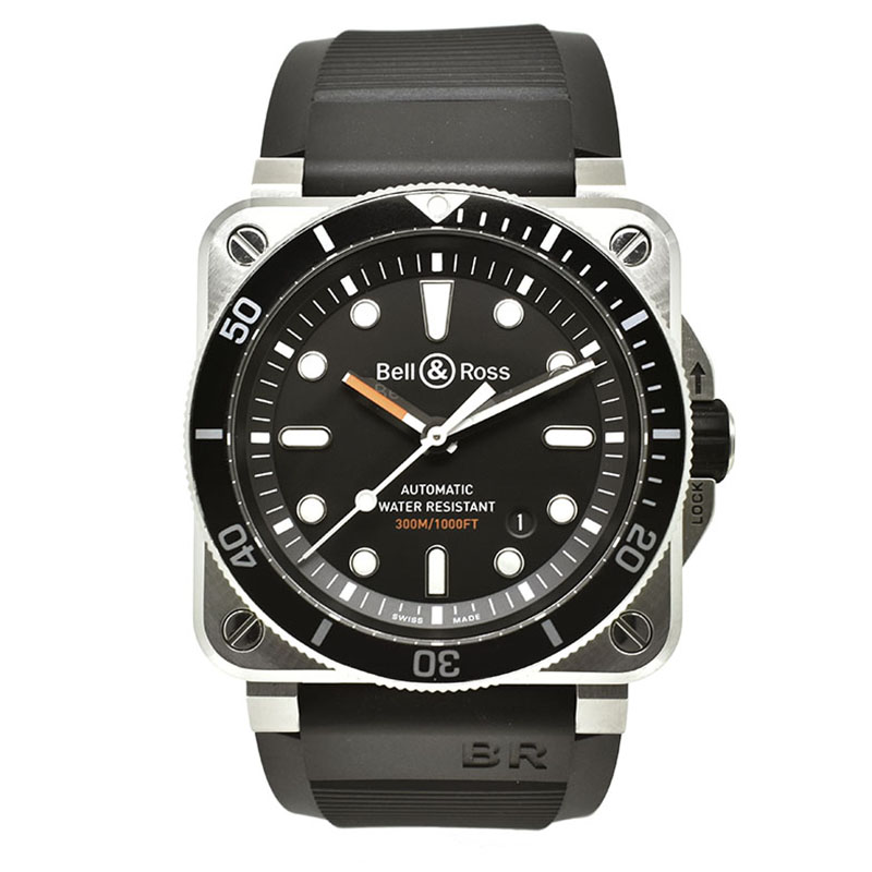 ベル＆ロス　BELL＆ROSS　BR0392-D-BL-ST/SRB　BR03-92 ダイバー ラバー　42mm　USED　中古