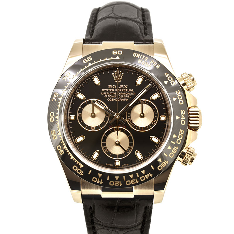 ロレックス　ROLEX　デイトナ　Ref.116515LN　18KERG　40mm　ブラック/ピンク　革ベルト　ランダム番　USED　中古