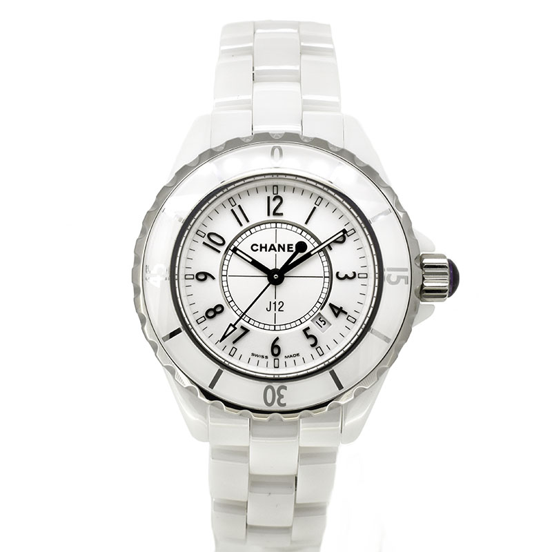 シャネル　CHANEL　J12 ホワイトセラミック　H1637　50本限定　クォーツ　33mm　USED　中古