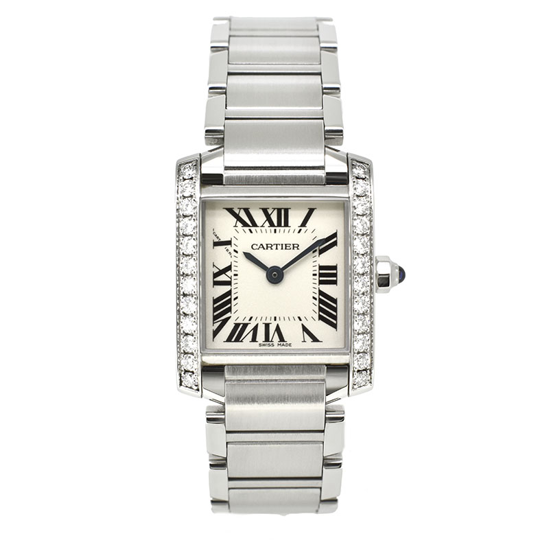 カルティエ　CARTIER　タンクフランセーズ SM　W4TA0008　25×20mm　ケースサイドダイヤ　USED　中古