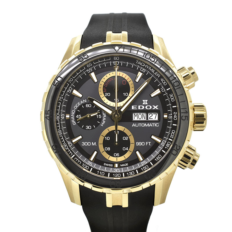 エドックス　EDOX　グランドオーシャン クロノグラフ　01123-37J5-NID5　45mm　ブラック　USED　中古