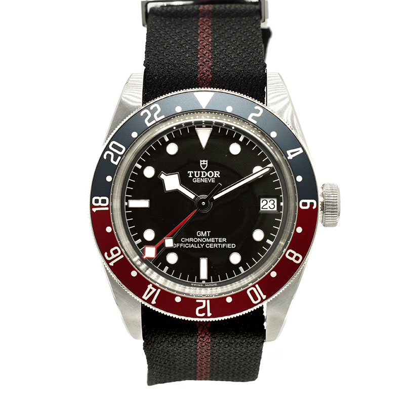 チューダー(チュードル)　TUDOR　ヘリテージ ブラックベイ GMT 青赤ベゼル　79830RB　41mm　ブラック　USED　中古