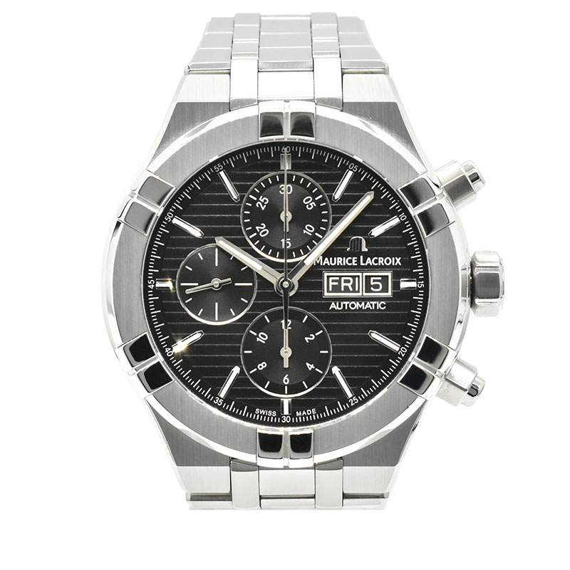 モーリスラクロア　MAURICE LACROIX　アイコン オートマティック クロノグラフ　AI6038-SS002-330-1　44mm　ブラック　USED　中古