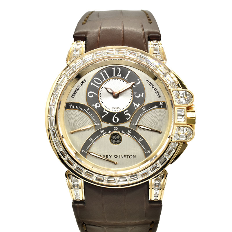 ハリーウィンストン　HARRY WINSTON　オーシャン トリプルレトログラード クロノグラフ バゲットダイヤ　400/MCRA44R　44mm　18KRG　10本限定　USED　中古