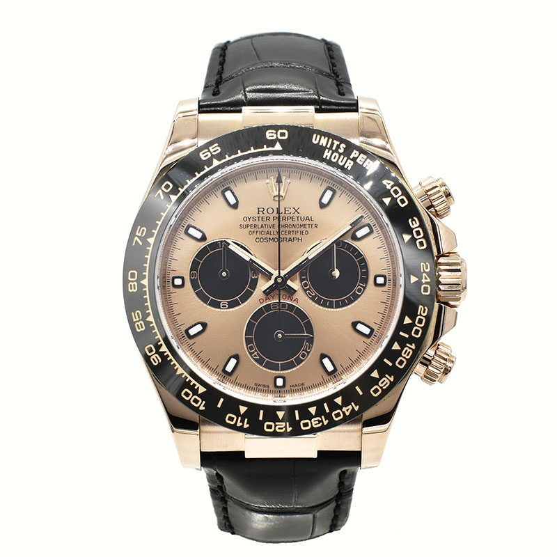 ロレックス　ROLEX　デイトナ　Ref.116515LN　18KERG　セラミックベゼル　40mm　ピンク/ブラック　革ベルト　ランダム番　USED　中古