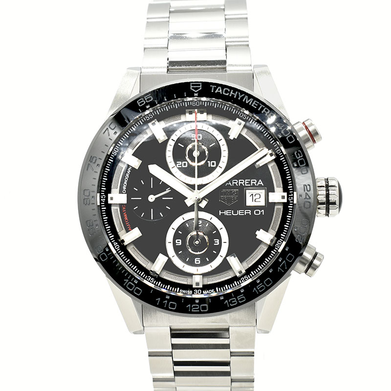 タグホイヤー　TAG HEUER　カレラ クロノグラフ キャリバー ホイヤー01　CAR201Z.BA0714　ブラック　43mm　USED　中古