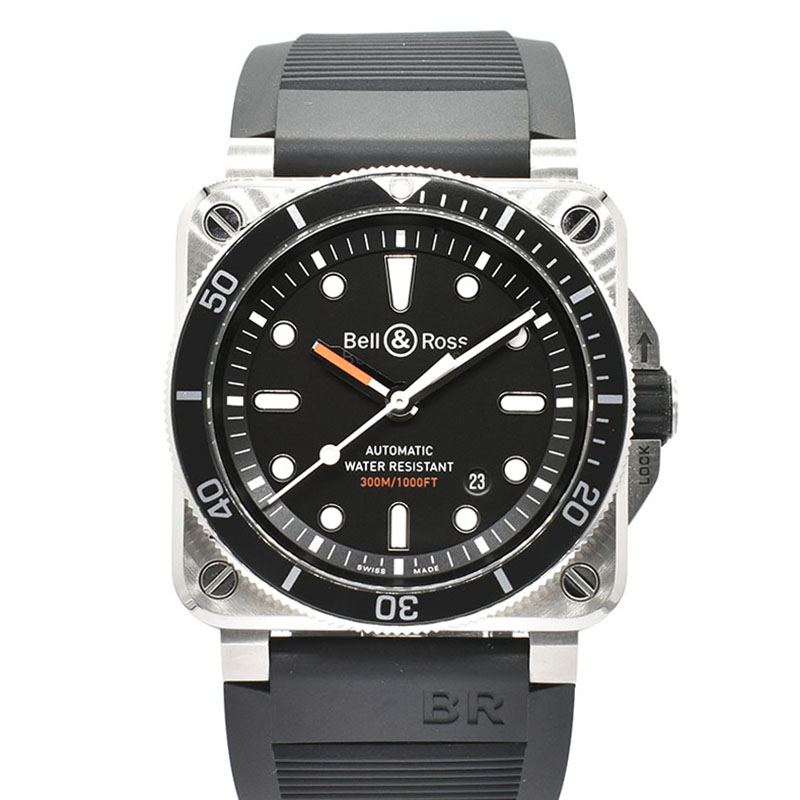 ベル＆ロス　BELL＆ROSS　BR0392-D-BL-ST/SRB　BR03-92 ダイバー ラバー　42mm　USED　中古