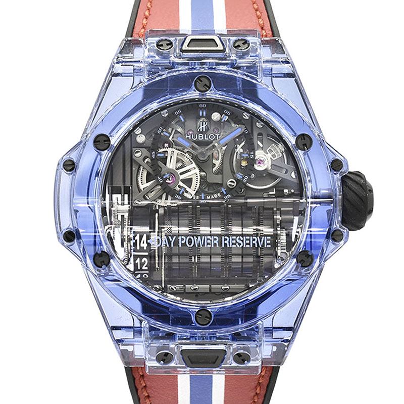 ウブロ　HUBLOT　ビッグバン MP-11 14デイ パワーリザーブ ブルーサファイア　911.JL.0119.RX　45mm　世界50本限定　手巻き　未使用品