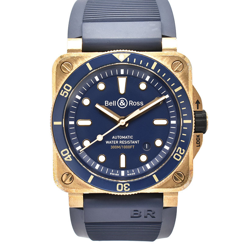 ベル＆ロス　BELL＆ROSS　BR0392-D-LU-BR/SCA　BR03-92 ダイバー ブロンズ　42mm　世界999本限定　ブルー　USED　USED　中古