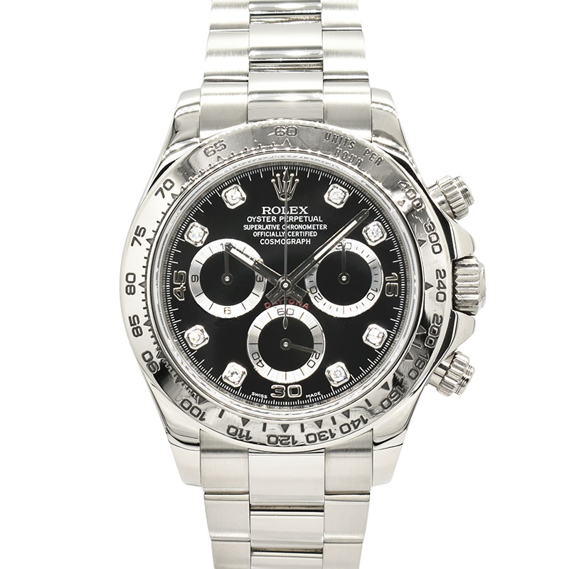 ロレックス　ROLEX　コスモグラフ デイトナ　Ref.116509G　ブラック　8Pダイヤ　18KWG　40mm　V番　USED　中古