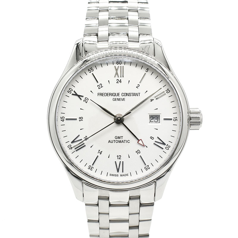 フレデリック・コンスタント　FREDERIQUE CONSTANT　クラシック GMT　FC-350S5B6B　42mm　シルバー　未使用品