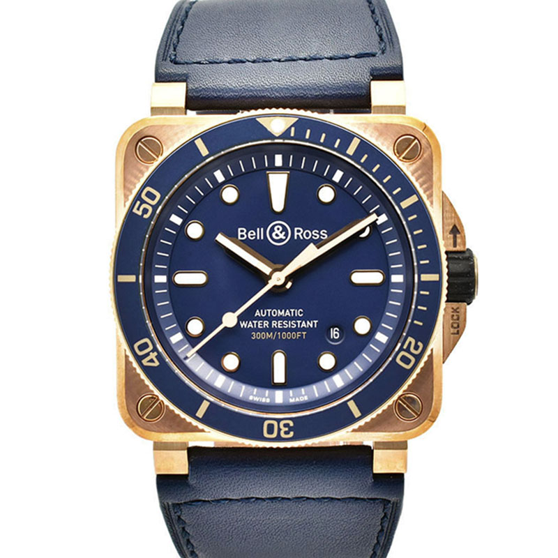 ベル＆ロス　BELL＆ROSS　BR0392-D-LU-BR/SCA　BR03-92 ダイバー ブロンズ　42mm　世界999本限定　ブルー　USED　中古