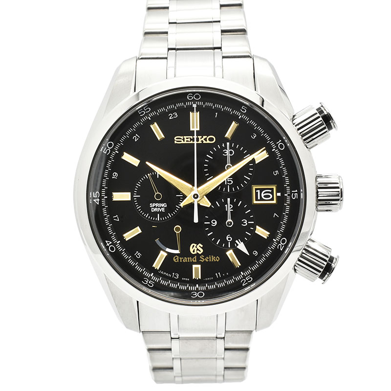 セイコー　SEIKO　グランドセイコー スプリングドライブ クロノグラフ　SBGC005　ブラック　43.5mm　マスターショップ限定　USED　中古