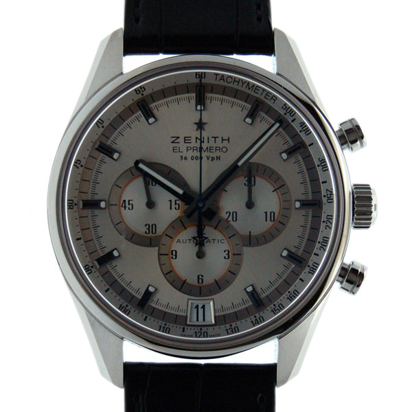 ゼニス　ZENITH　エルプリメロ　36000VPH　03.2040.400/04.C496　SS　シルバー　42mm　革　新品