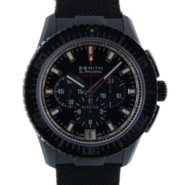 ゼニス　ZENITH　エルプリメロ　ストラトス　フライバッククロノ　24.2060.405/21.C707　45,5mm　SS　ブラック　革　新品
