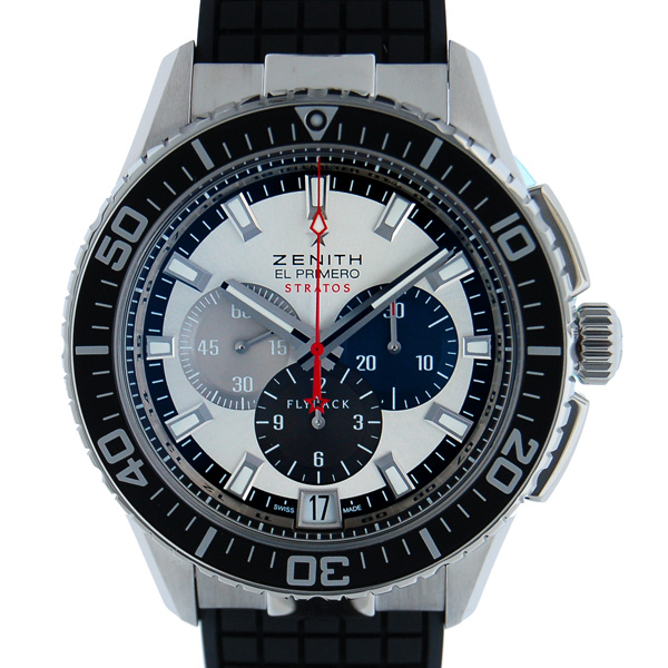 ゼニス　ZENITH　エルプリメロ　ストラトス　フライバッククロノ　03.2066.405/69.R515 45,5mm　SS　シルバー　ラバー　新品