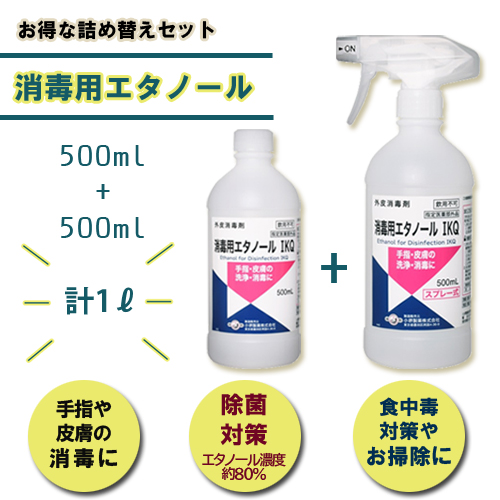 消毒用エタノールikq 500mlスプレー