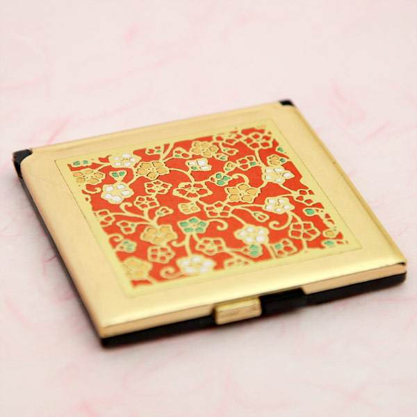 小花コンパクトミラー