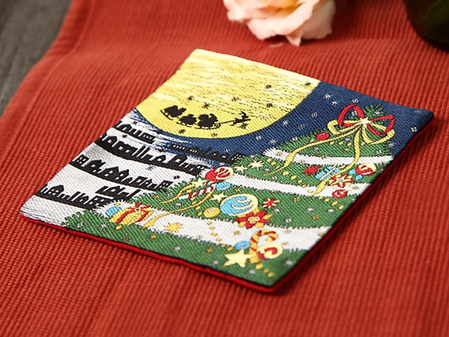 金襴コースター　クリスマスツリー