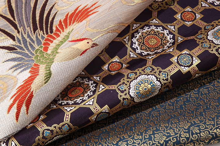 金襴　絹織物　金襴工房　handmade genuine silk from Kyoto