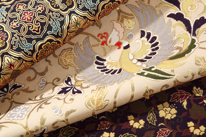 金襴　絹織物　金襴工房　handmade genuine silk from Kyoto