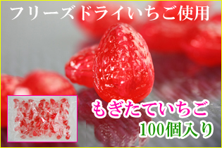 もぎたていちご 100個入り　フリーズドライいちご使用キャンディ ドラジェ 量り売り