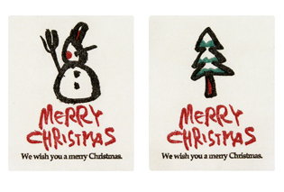 和風クリスマス和紙シール　2種類 計12枚セット