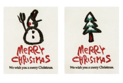和風クリスマス和紙シール　2種類 計12枚セット
