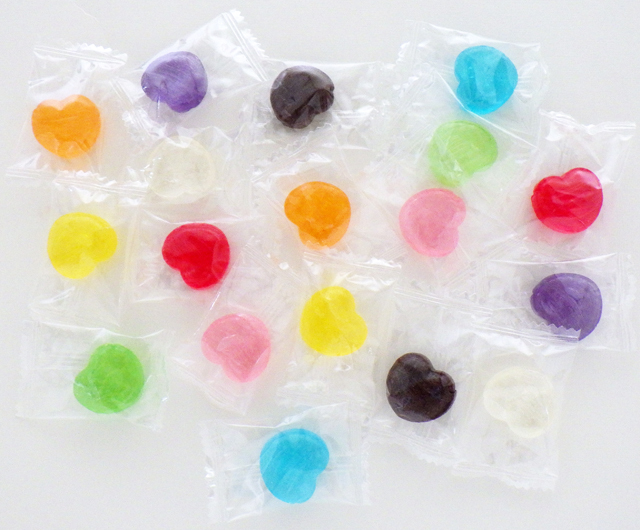 量り売り お菓子にはお徳用のカラフルなハートキャンディー | 飴の通販  