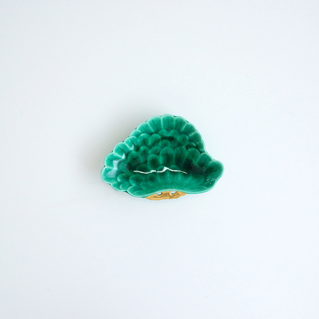 金彩緑交趾 松型小皿