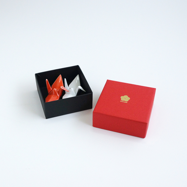 紅白鶴 ﾍﾟｱ箸置