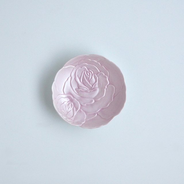 美品❗️希少❗️薔薇お皿 mint. 薔薇彫り深小皿【金照堂オリジナル】